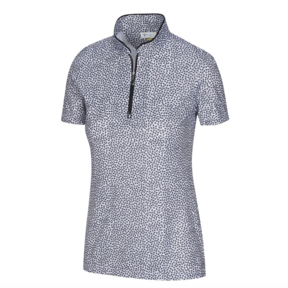 NWT Greg Norman ML75 Women's Umbrella Print Golf Polo Short Sleeve Shirt - Picture 1 of 11
